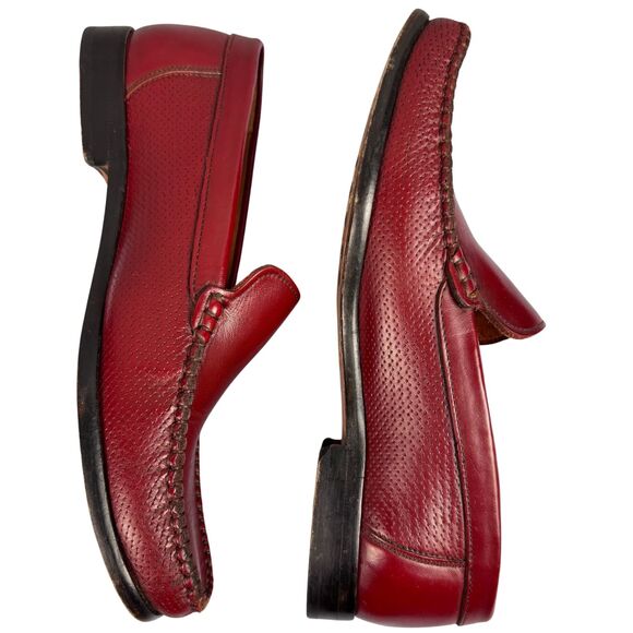 Vineyard Sandro Moscoloni Loafer‎ Mens Murray Red Leather Slip On Career Sz 8 main image 6